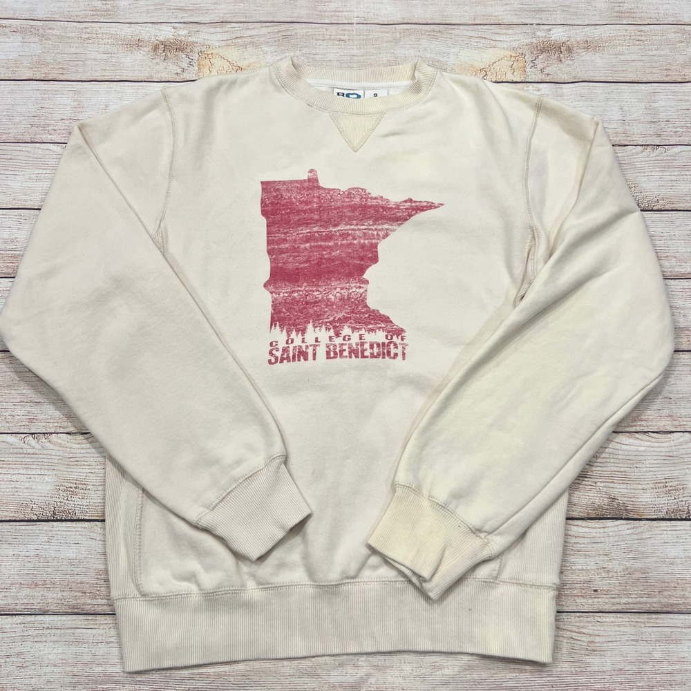Blue 84 College of Saint Benedict‎ Sweatshirt Cream MN  Pullover Women's Small